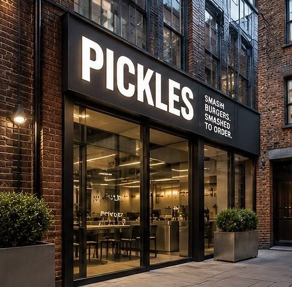 Black Pickles shopfront with tall lettering